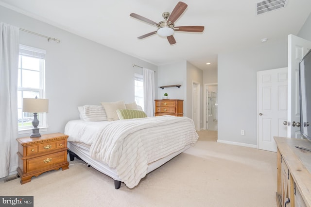 109 Manila Pl, Stephenson, VA 22656 - bedroom with light carpet, baseboards, connected bathroom, a closet, and recessed lighting