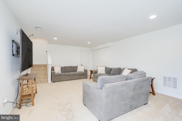 109 Manila Pl, Stephenson, VA 22656 - living area featuring light carpet, recessed lighting, and baseboards