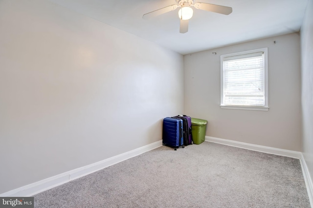 126 Kingston Rd, Middle River, MD 21220 - spare room featuring baseboards, carpet flooring, and a ceiling fan
