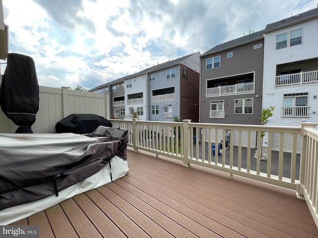 14503 Hunts Farm Rd, Brandywine, MD 20613 - wooden deck with a residential view