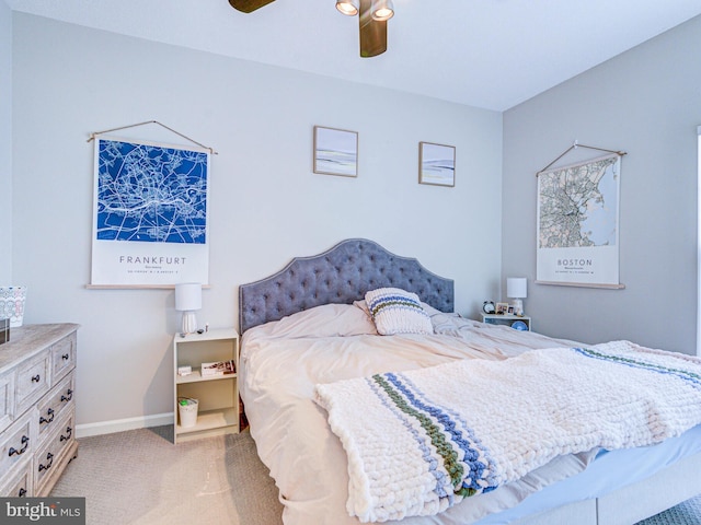 1720 Lake Shore Crest Dr Unit 35, Reston, VA 20190 - bedroom featuring baseboards, a ceiling fan, and light colored carpet