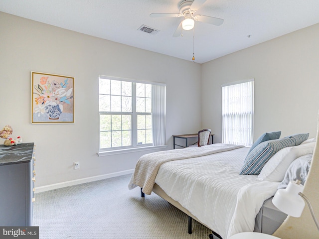 1720 Lake Shore Crest Dr Unit 35, Reston, VA 20190 - bedroom featuring carpet, baseboards, a ceiling fan, and visible vents