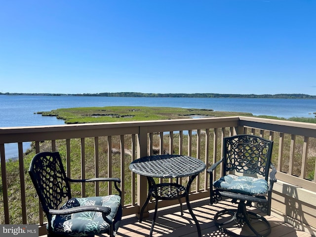 balcony with a water view