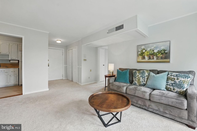 6618 Boulevard Vw Unit C1, Alexandria, VA 22307 - living room featuring light colored carpet and baseboards