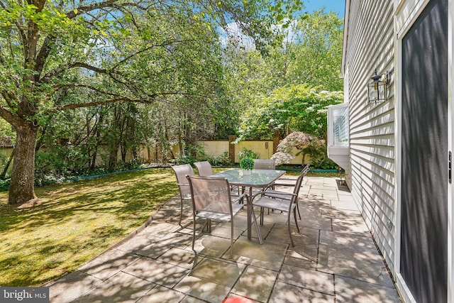 view of patio / terrace featuring outdoor dining area