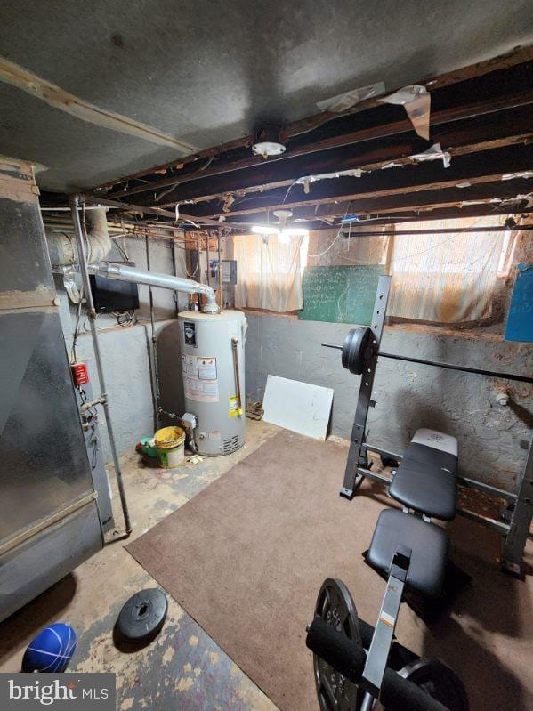 807 Spruce St, Camden, NJ 08103 - exercise room with heating unit and gas water heater
