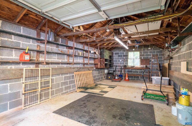 1210 Meriwether St, Charlottesville, VA 22902 - garage with concrete block wall