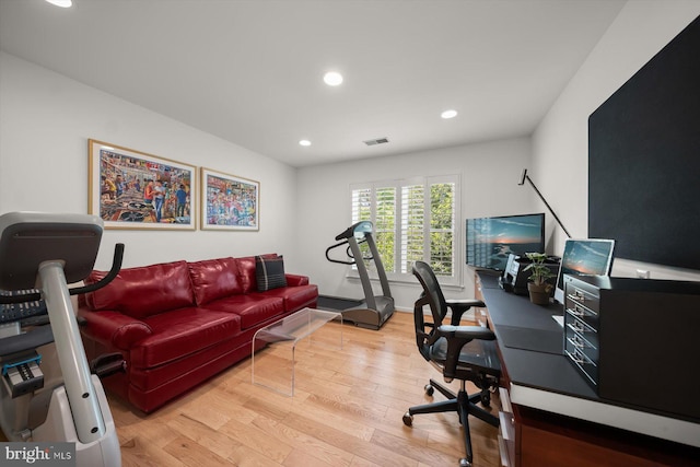 3422 Silver Maple Pl, Falls Church, VA 22042 - office area with light wood-style floors and recessed lighting