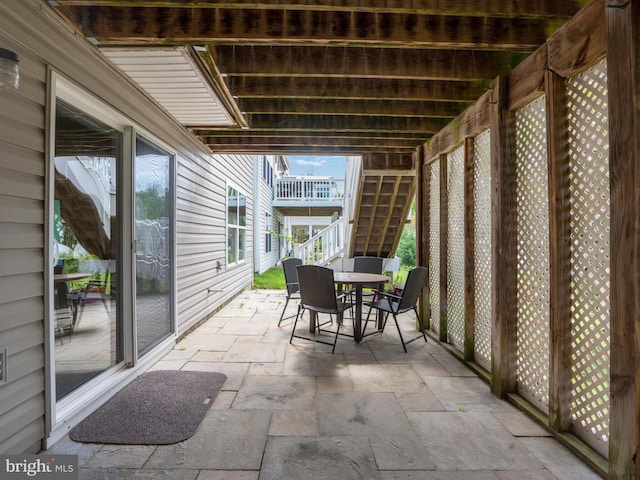 29 Norwood Ln, Fredericksburg, VA 22406 - view of patio with outdoor dining area and stairway