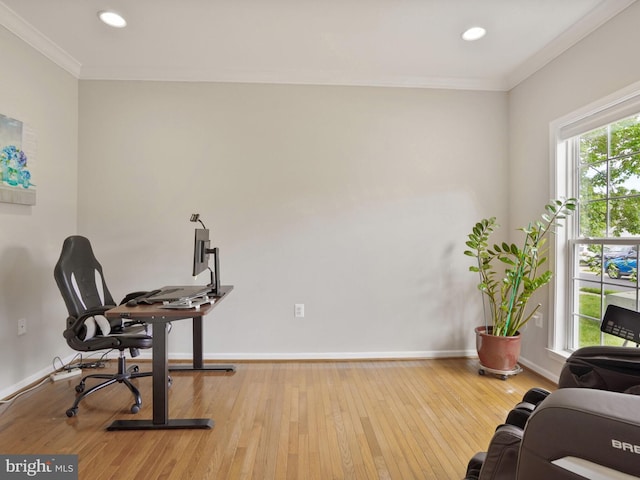 29 Norwood Ln, Fredericksburg, VA 22406 - office with crown molding, baseboards, and a healthy amount of sunlight