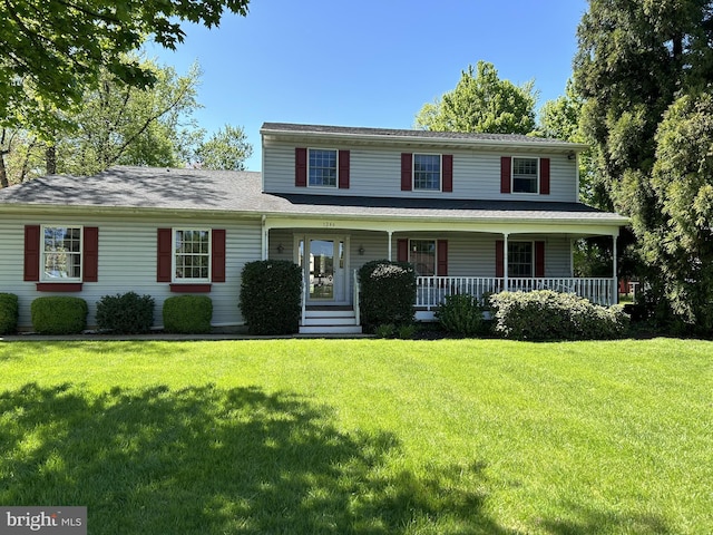 1246 Center St, Levittown, PA 19057 - view of front of home featuring a front lawn and covered porch
