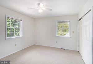 1246 Center St, Levittown, PA 19057 - unfurnished bedroom featuring a closet, carpet flooring, and a ceiling fan