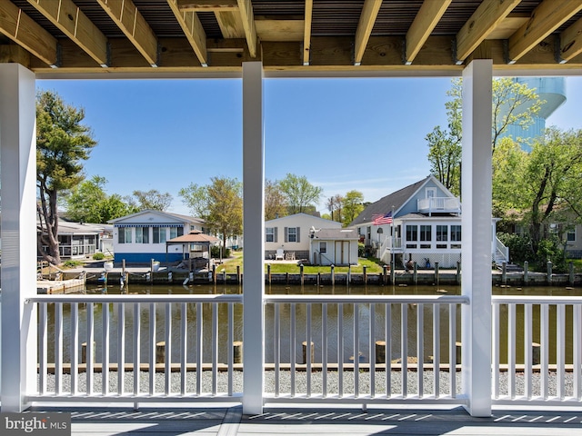 36986 Blue Teal Rd, Selbyville, DE 19975 - view of patio / terrace featuring a water view and a residential view