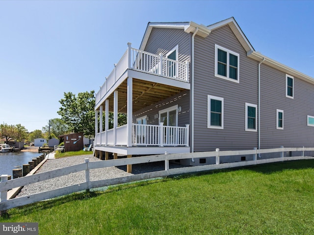 36986 Blue Teal Rd, Selbyville, DE 19975 - view of property exterior featuring a yard and a deck