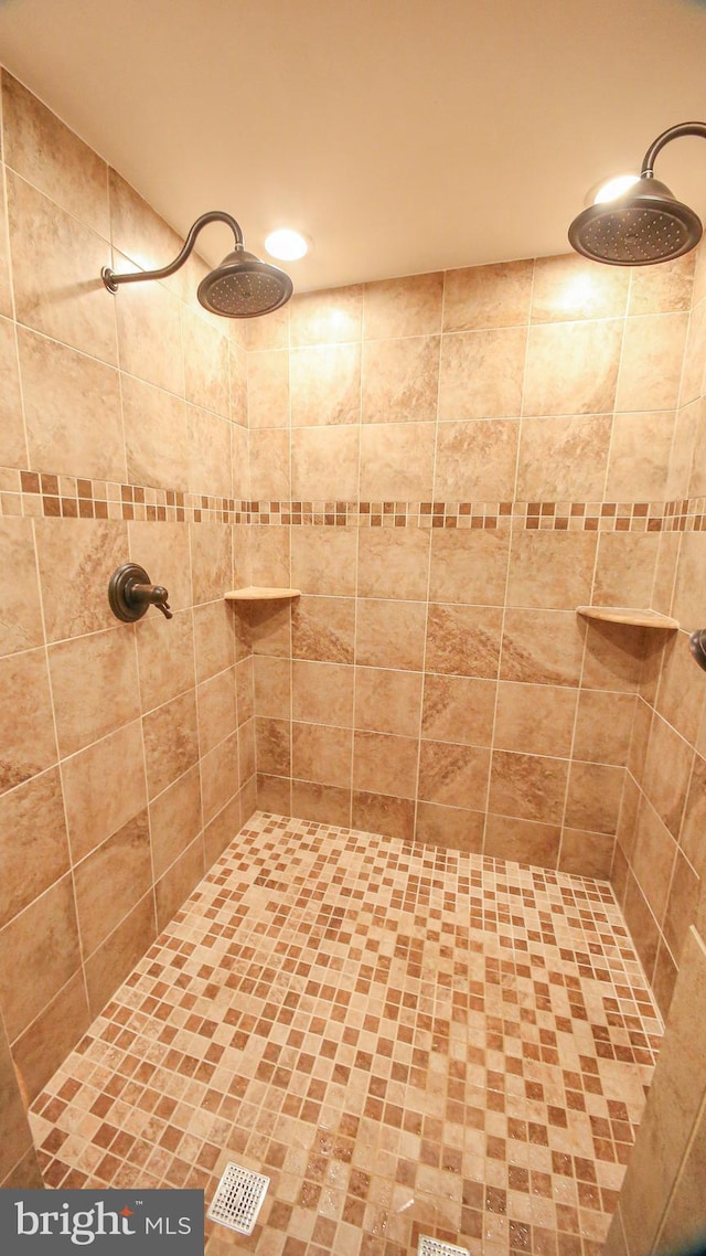 full bathroom with tiled shower