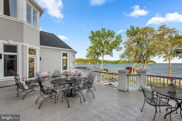 285 Eagle Hill Rd, Pasadena, MD 21122 - view of patio / terrace featuring outdoor dining area and a water view