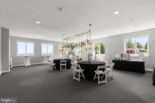 285 Eagle Hill Rd, Pasadena, MD 21122 - dining area featuring recessed lighting, baseboards, and an inviting chandelier