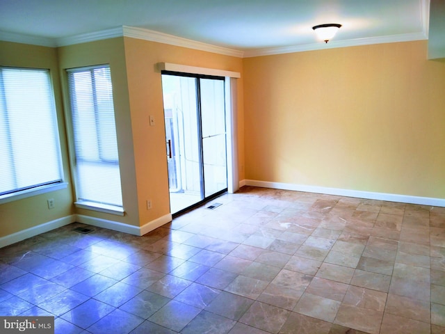 18478 Stone Holw, Germantown, MD 20874 - spare room with baseboards, ornamental molding, and visible vents