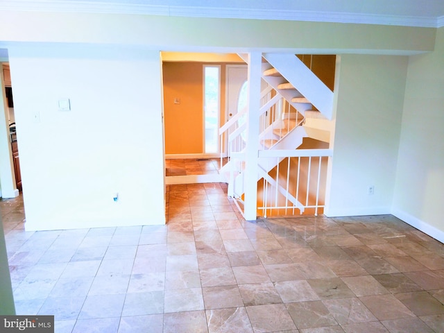 18478 Stone Holw, Germantown, MD 20874 - interior space with crown molding, stairs, and baseboards
