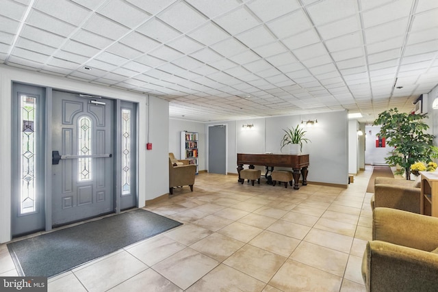 foyer with light tile patterned floors