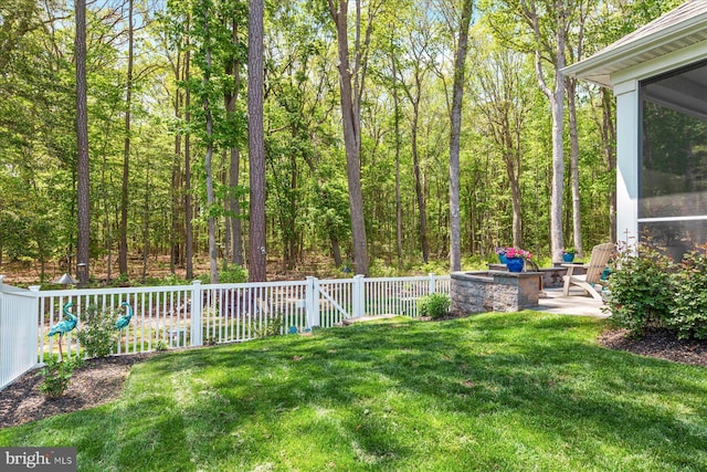 view of yard featuring fence