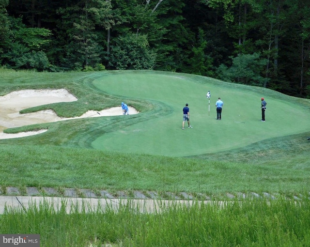 view of community featuring view of golf course