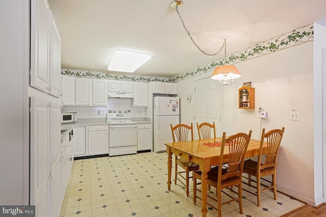 dining space with light floors