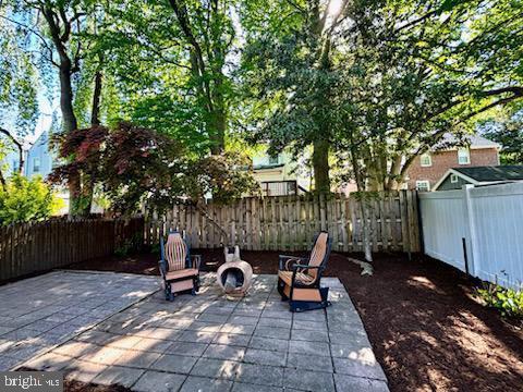 2948 Normandy Rd, Ardmore, PA 19003 - view of patio / terrace featuring a fenced backyard and a fire pit