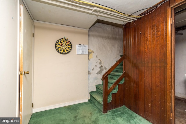 2948 Normandy Rd, Ardmore, PA 19003 - below grade area with carpet and stairway