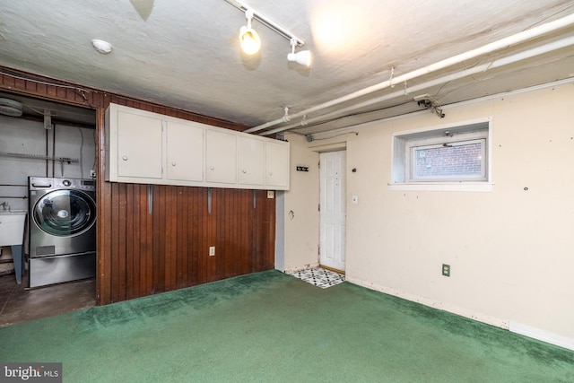 2948 Normandy Rd, Ardmore, PA 19003 - basement featuring washer / clothes dryer and dark colored carpet
