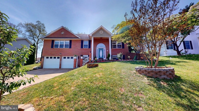 609 Quartzite Cir, Winchester, VA 22601 - split foyer home with brick siding, a garage, a front lawn, and driveway