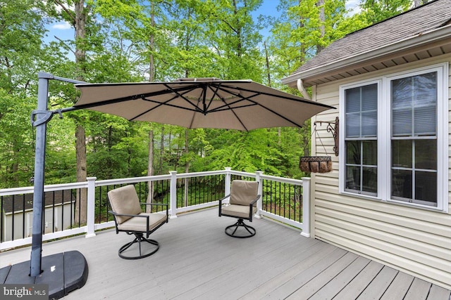 view of wooden deck