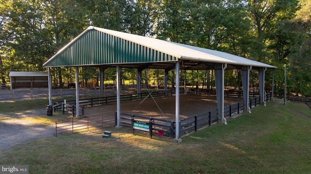 view of home's community featuring a covered structure