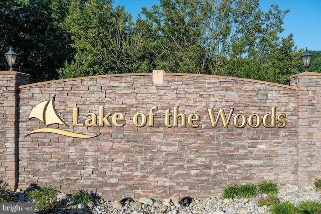 view of community sign