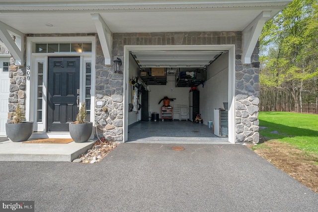 300 Rock Run Cir, Broomall, PA 19008 - exterior space with driveway and stone siding