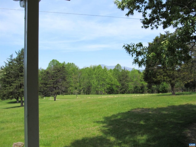 view of yard featuring a view of trees