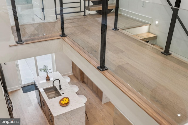 1104 N Bodine St, Philadelphia, PA 19123 - stairway with wood finished floors