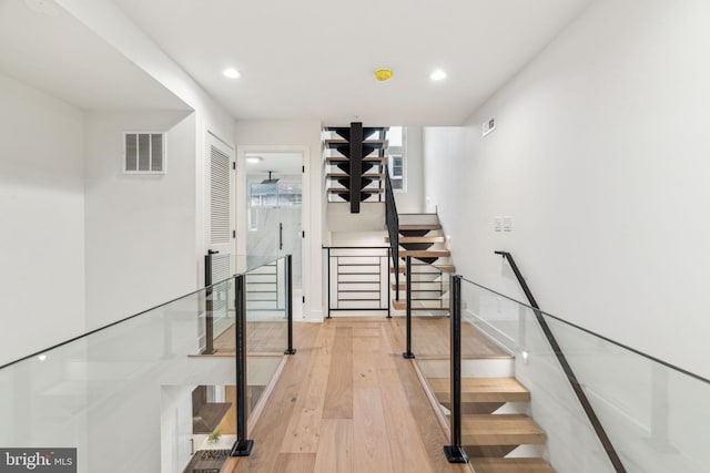1104 N Bodine St, Philadelphia, PA 19123 - hall featuring visible vents, recessed lighting, and hardwood / wood-style flooring