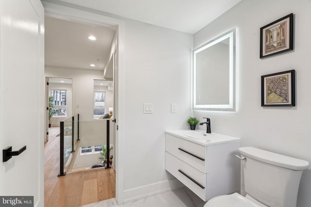 1104 N Bodine St, Philadelphia, PA 19123 - bathroom featuring vanity, recessed lighting, baseboards, and toilet