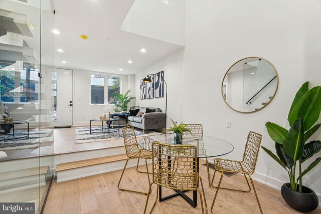 1104 N Bodine St, Philadelphia, PA 19123 - dining area featuring baseboards, recessed lighting, and wood finished floors