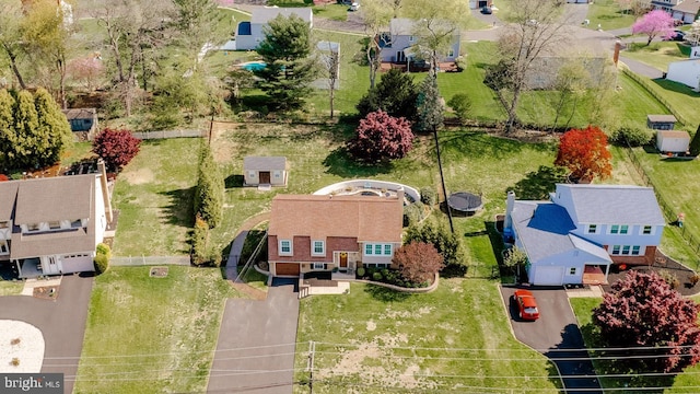 drone / aerial view with a residential view