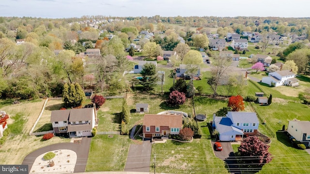 aerial view featuring a residential view