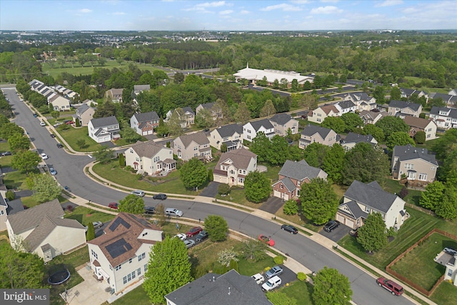 bird's eye view with a residential view