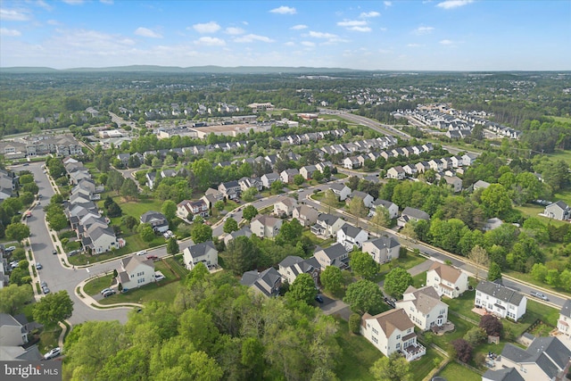drone / aerial view with a residential view
