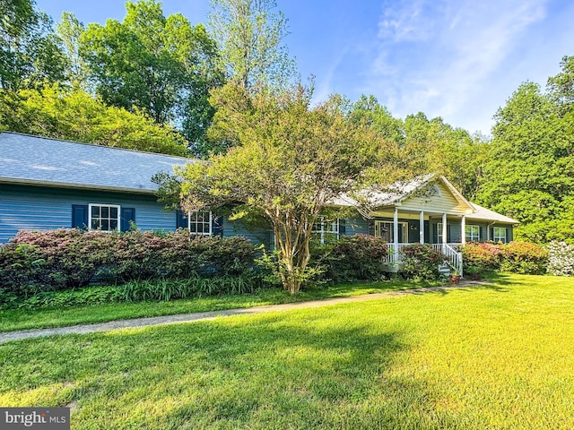 13478 Spruce, King George, VA 22485 - ranch-style home with a front lawn and a porch