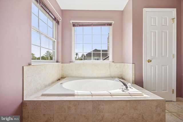 full bath with a garden tub
