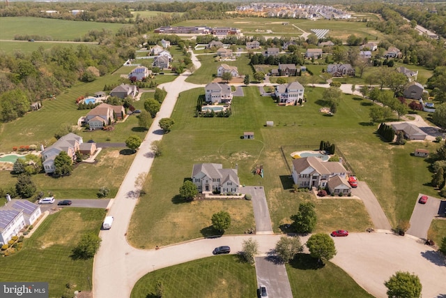 bird's eye view with a residential view