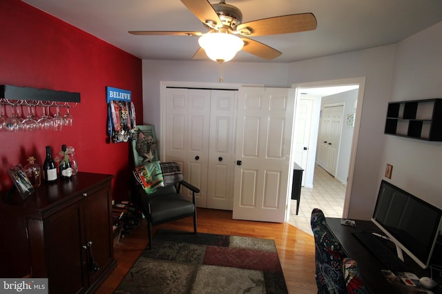 646 River Oak Ct Unit A-8Bs, Salisbury, MD 21801 - sitting room featuring light wood-style flooring and ceiling fan