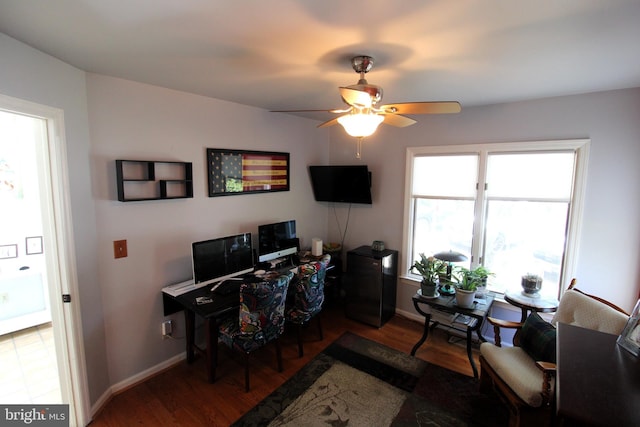 646 River Oak Ct Unit A-8Bs, Salisbury, MD 21801 - office space featuring ceiling fan, baseboards, and wood finished floors