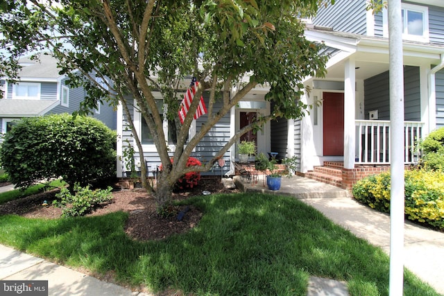 view of front of home featuring covered porch